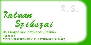 kalman szikszai business card