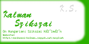 kalman szikszai business card